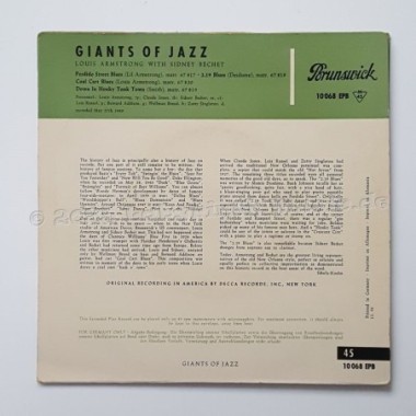 Louis Armstrong With Sidney Bechet - Giants Of Jazz • 7" Vinyl - Labyrinth Music