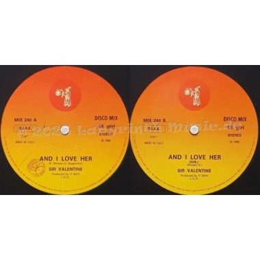 Sir Valentine - And I Love Her • 12" Vinyl Maxi • EX - Labyrinth Music