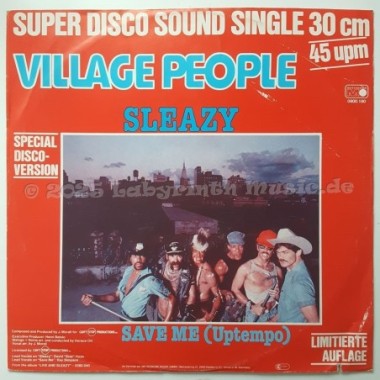 Village People - Sleazy • 12" Vinyl Maxi • EX - Labyrinth Music