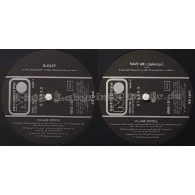 Village People - Sleazy • 12" Vinyl Maxi • EX - Labyrinth Music