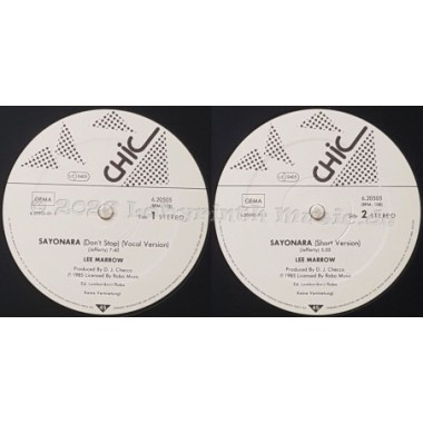 Lee Marrow - Sayonara (Don't Stop...) • 12" Vinyl Maxi • NM - Labyrinth Music