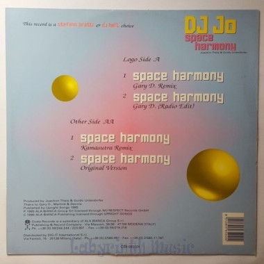 DJ Jo - Space Harmony • 12" Vinyl Maxi • EX - Labyrinth Music