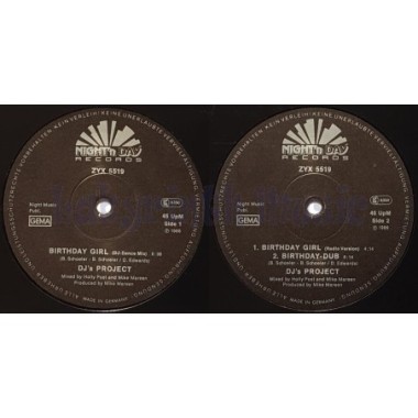 DJ's Project - Birthday Girl • 12" Vinyl Maxi - Labyrinth Music