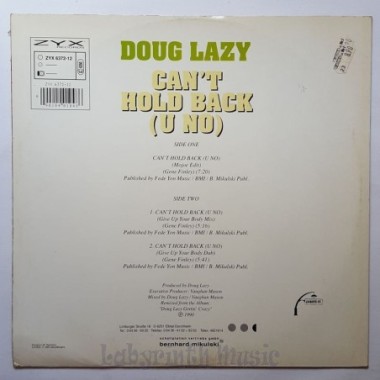 Doug Lazy - Can't Hold Back (U No) • 12" Vinyl Maxi - Labyrinth Music