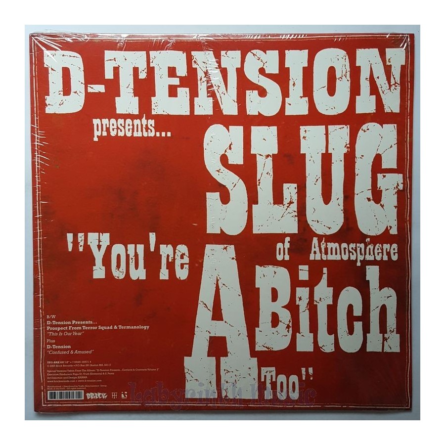D-Tension  Presents... Slug / Prospect & Termanology - You're A Bitch Too • 12" Vinyl Maxi • NM - Labyrinth Music