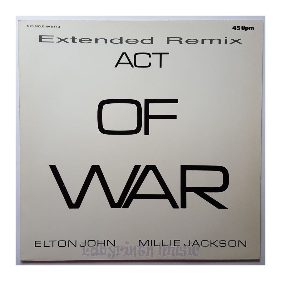 Elton John / Millie Jackson - Act Of War • 12" Vinyl Maxi • MINT - Labyrinth Music