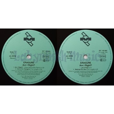 Erasure - Am I Right? • 12" Vinyl Maxi - Labyrinth Music