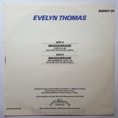Evelyn Thomas - Masquerade • 12" Vinyl Maxi • NM - Labyrinth Music