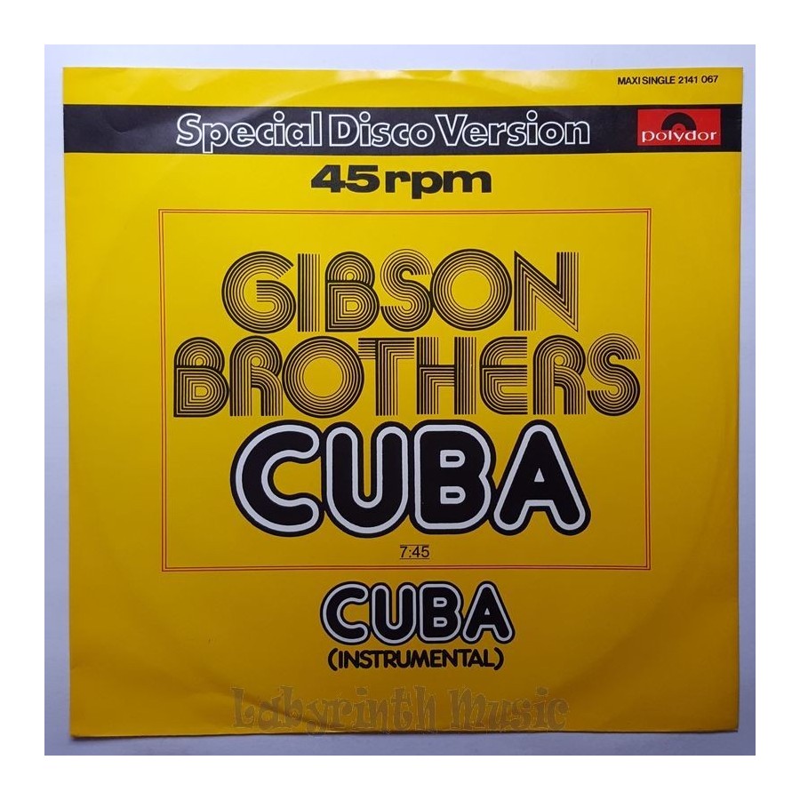 Gibson Brothers - Cuba • 12" Vinyl Maxi • EX - Labyrinth Music