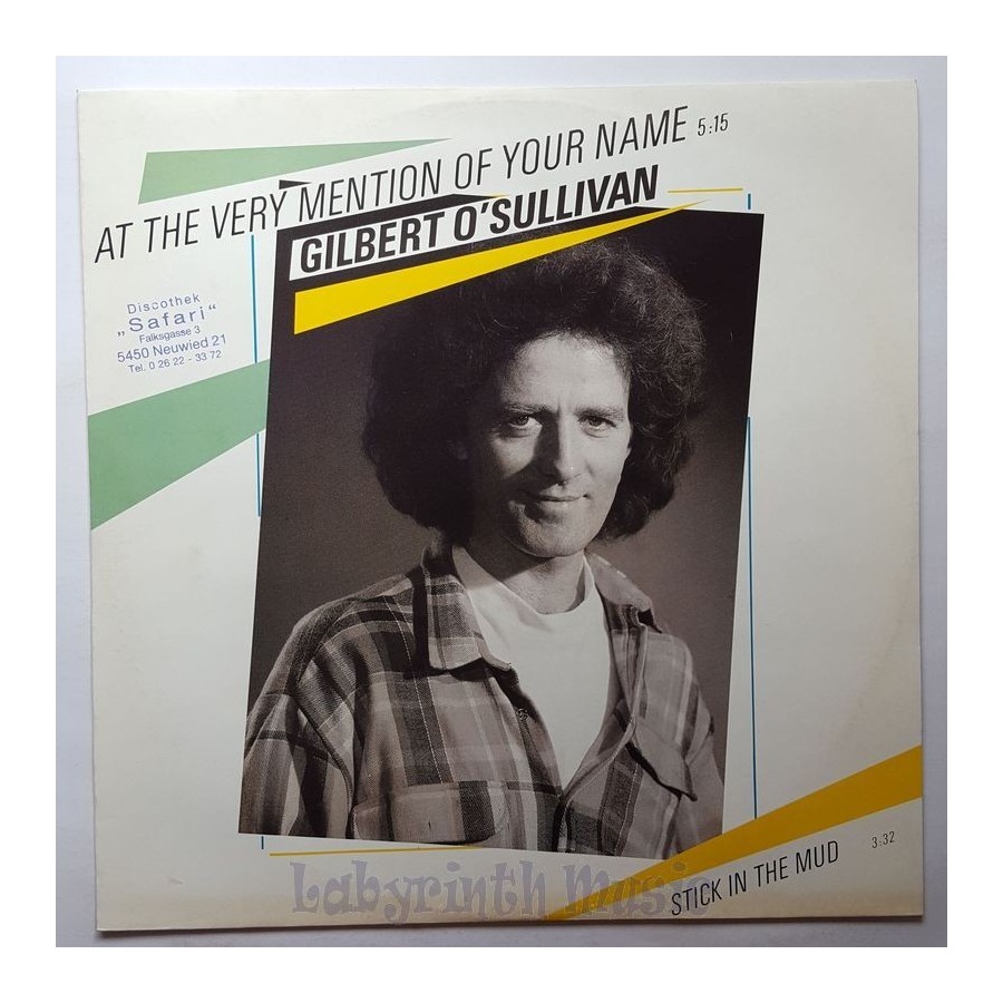 Gilbert O'Sullivan - At The Very Mention Of Your Name • 12" Vinyl Maxi • EX - Labyrinth Music