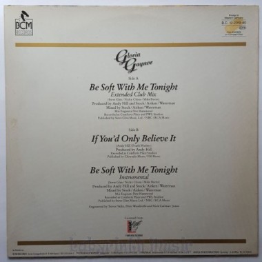 Gloria Gaynor - Be Soft With Me Tonight • 12" Vinyl Maxi • MINT - Labyrinth Music