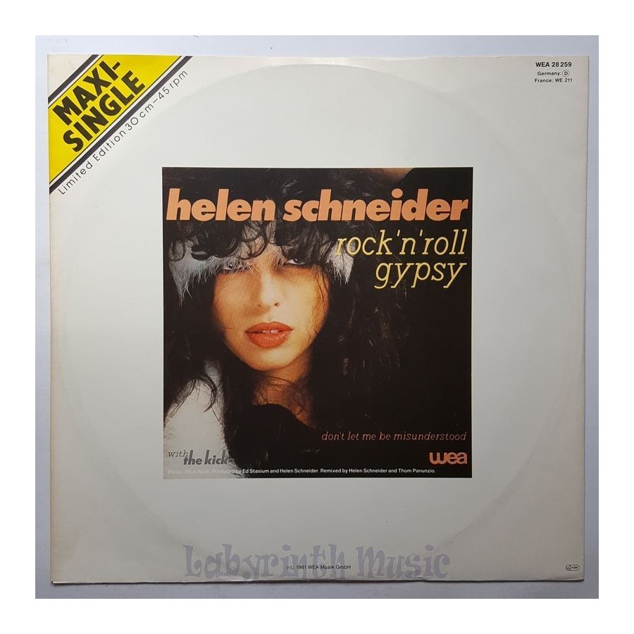 Helen Schneider - Rock 'n' Roll Gypsy • 12" Vinyl Maxi • NM - Labyrinth Music