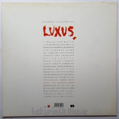 Herbert Grönemeyer - Luxus • Spezial Tanz Mix • 12" Vinyl Maxi • EX - Labyrinth Music
