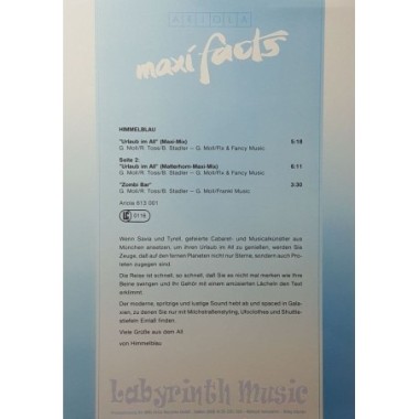 Himmelblau - Urlaub Im All • 12" Vinyl Maxi • MINT - Labyrinth Music