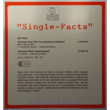 Hot Rox - Summer Fever • 12" Vinyl Maxi • EX - Labyrinth Music