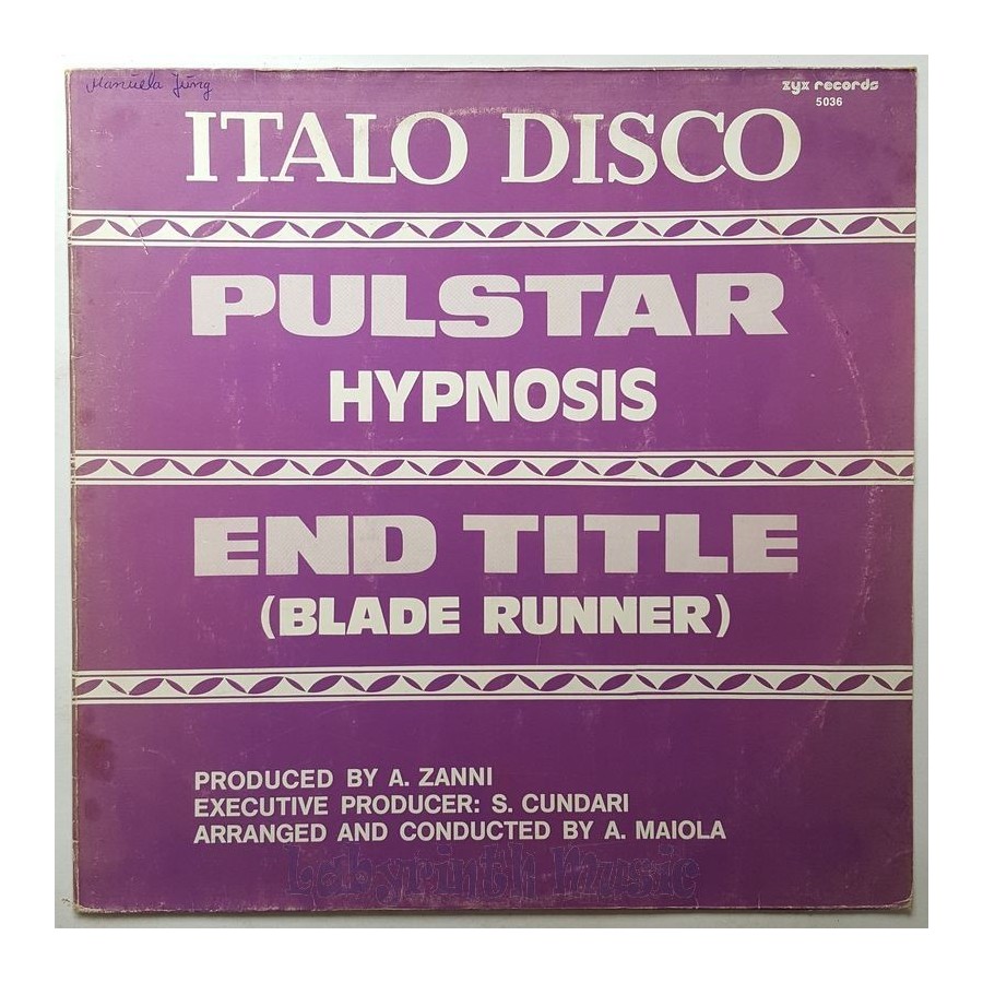 Hypnosis - Pulstar • 12" Vinyl Maxi - Labyrinth Music