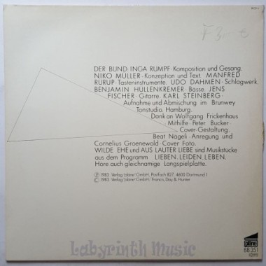 Inga Rumpf / Der Bund - Wilde Ehe • 12" Vinyl Maxi • EX - Labyrinth Music