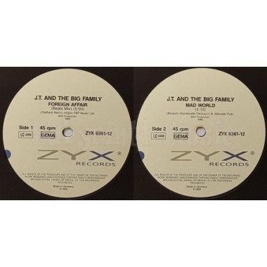 J.T. And The Big Family - Foreign Affair • 12" Vinyl Maxi - Labyrinth Music