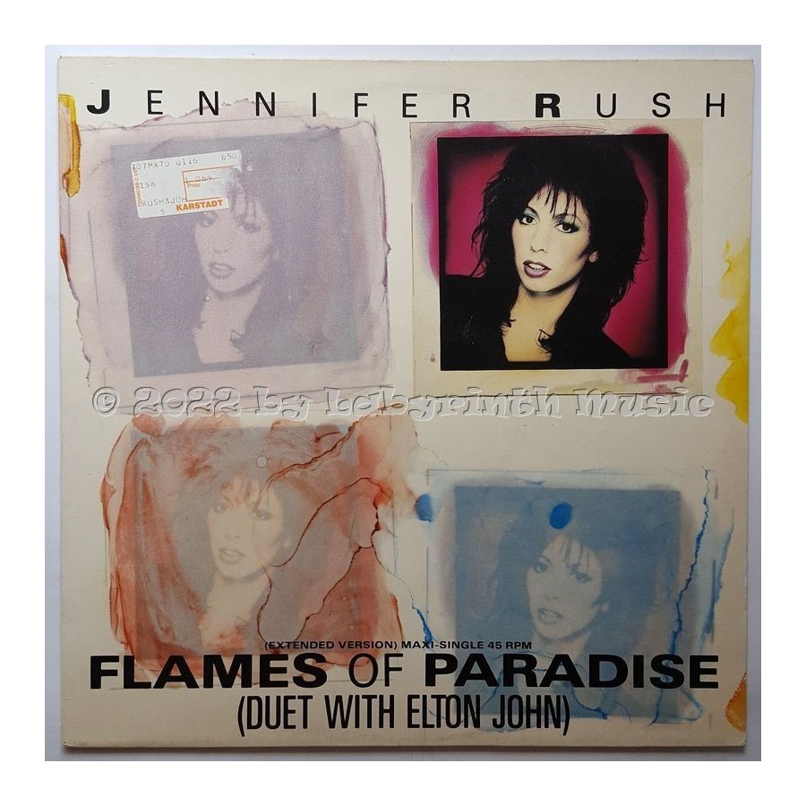 Jennifer Rush • Elton John - Flames Of Paradise • 12" Vinyl Maxi • EX - Labyrinth Music