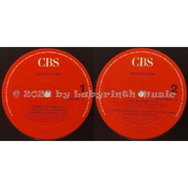 Jennifer Rush • Elton John - Flames Of Paradise • 12" Vinyl Maxi • EX - Labyrinth Music