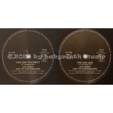 Jive Bunny And The Mastermixers - Can Can You Party • 12" Vinyl Maxi - Labyrinth Music