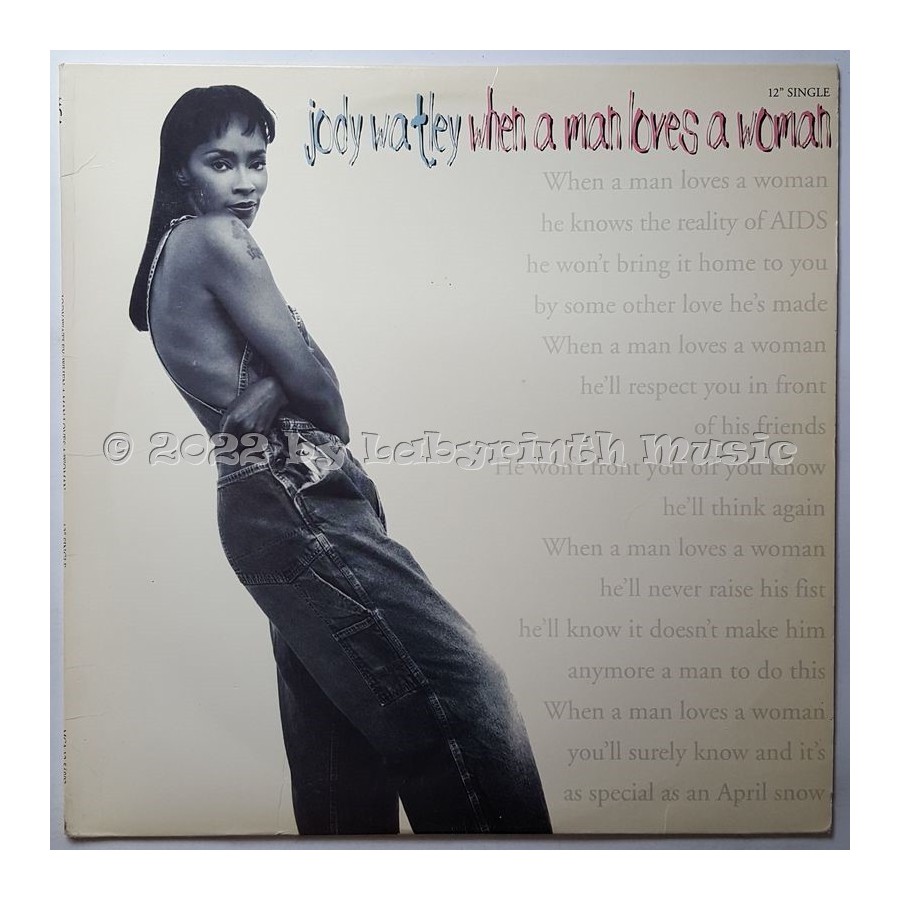 Jody Watley - When A Man Loves A Woman • 12" Vinyl Maxi - Labyrinth Music