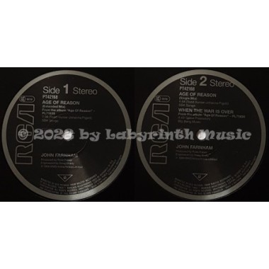 John Farnham - Age Of Reason • 12" Vinyl Maxi - Labyrinth Music