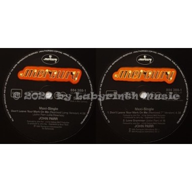 John Parr - Don't Leave Your Mark On Me • 12" Vinyl Maxi • EX - Labyrinth Music