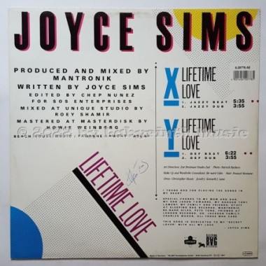 Joyce Sims - Lifetime Love • 12" Vinyl Maxi • NM - Labyrinth Music