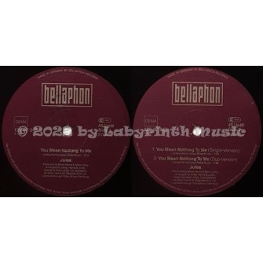Jules - You Mean Nothing To Me • 12" Vinyl Maxi • EX - Labyrinth Music