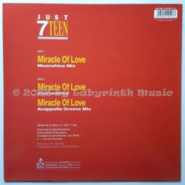 Just 7teen - Miracle Of Love • 12" Vinyl Maxi • MINT - Labyrinth Music