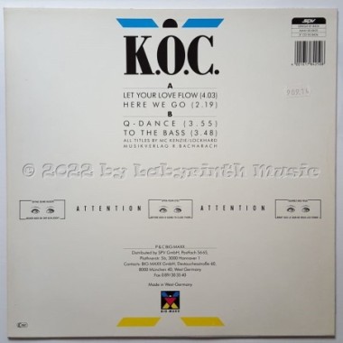 K.O.C. - Let Your Love Flow • 12" Vinyl Maxi • EX - Labyrinth Music