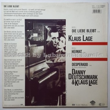 Klaus Lage - Die Liebe Bleibt • 12" Vinyl Maxi • EX - Labyrinth Music