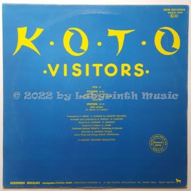 Koto - Visitors • Vocal Remix • 12" Vinyl Maxi • EX - Labyrinth Music