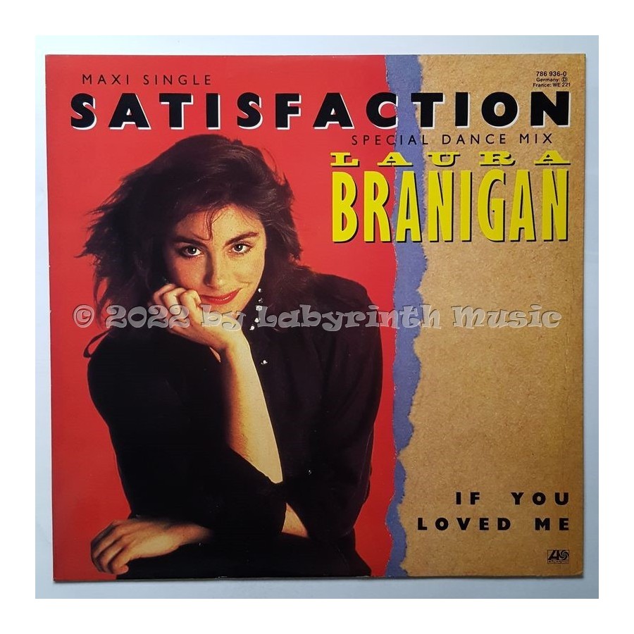 Laura Branigan - Satisfaction • 12" Vinyl Maxi - Labyrinth Music