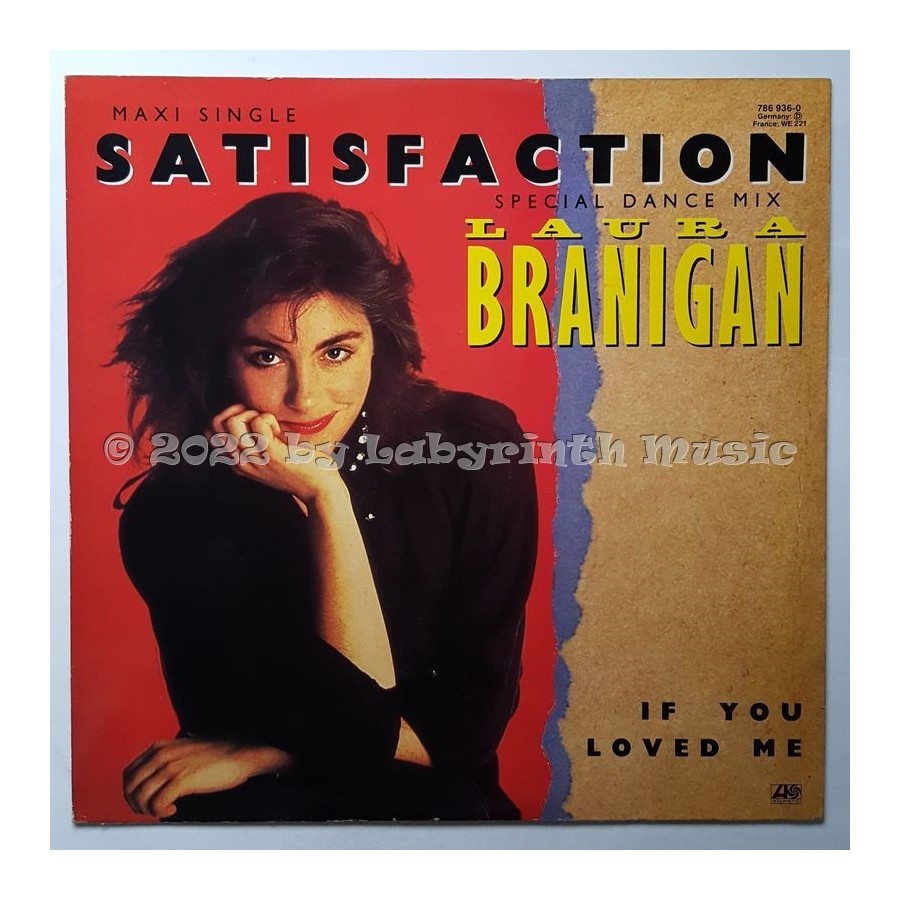 Laura Branigan - Satisfaction • 12" Vinyl Maxi - Labyrinth Music