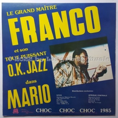 Le Grand Maitre Franco Et Son Tout Puissant O.K. Jazz - Mario 2 • 12" Vinyl LP • MINT - Labyrinth Music