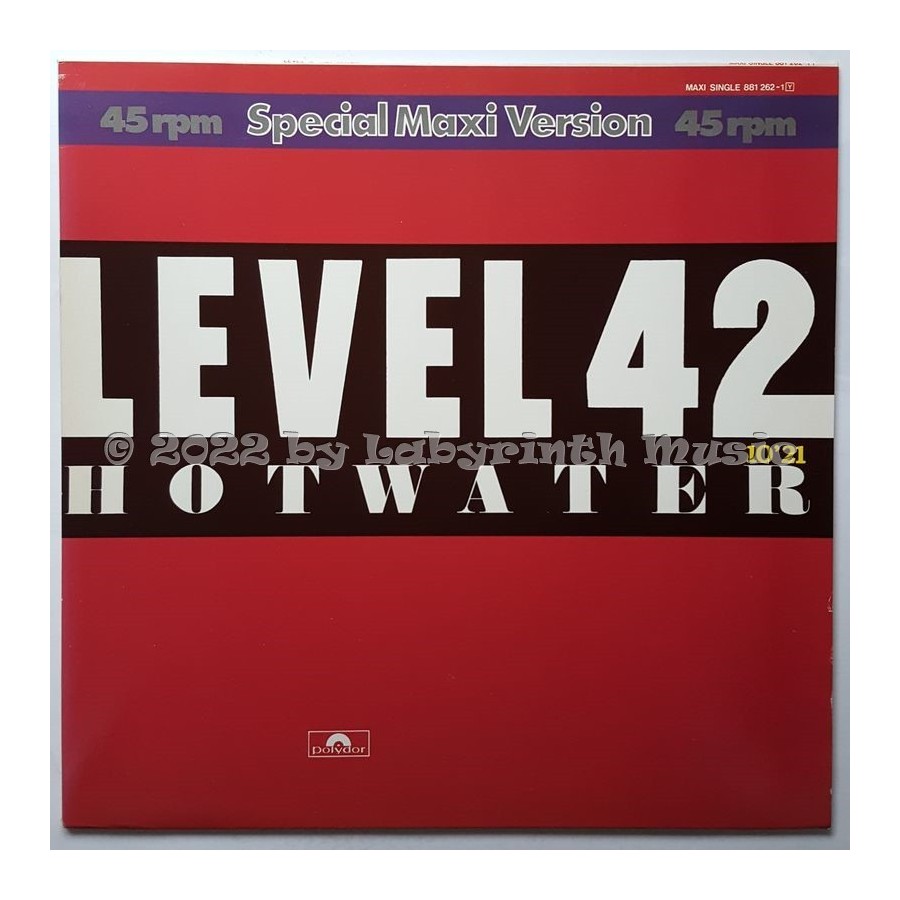 Level 42 - Hot Water • 12" Vinyl Maxi • MINT - Labyrinth Music