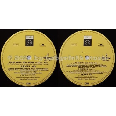 Level 42 - To Be With You Again • 12" Vinyl Maxi • EX - Labyrinth Music