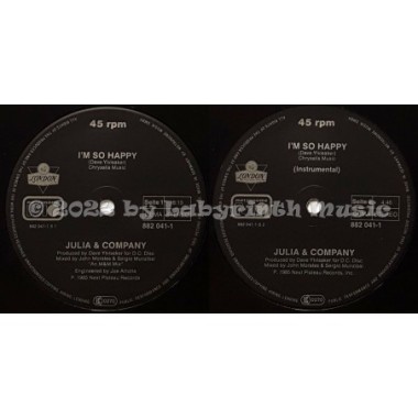 Julia And Company - I'm So Happy • 12" Vinyl Maxi • MINT - Labyrinth Music