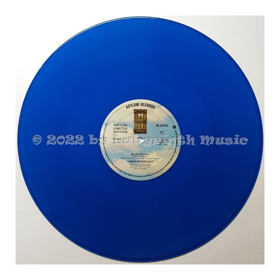 Linda Ronstadt - Blue Bayou • 12" Vinyl Maxi • EX - Labyrinth Music