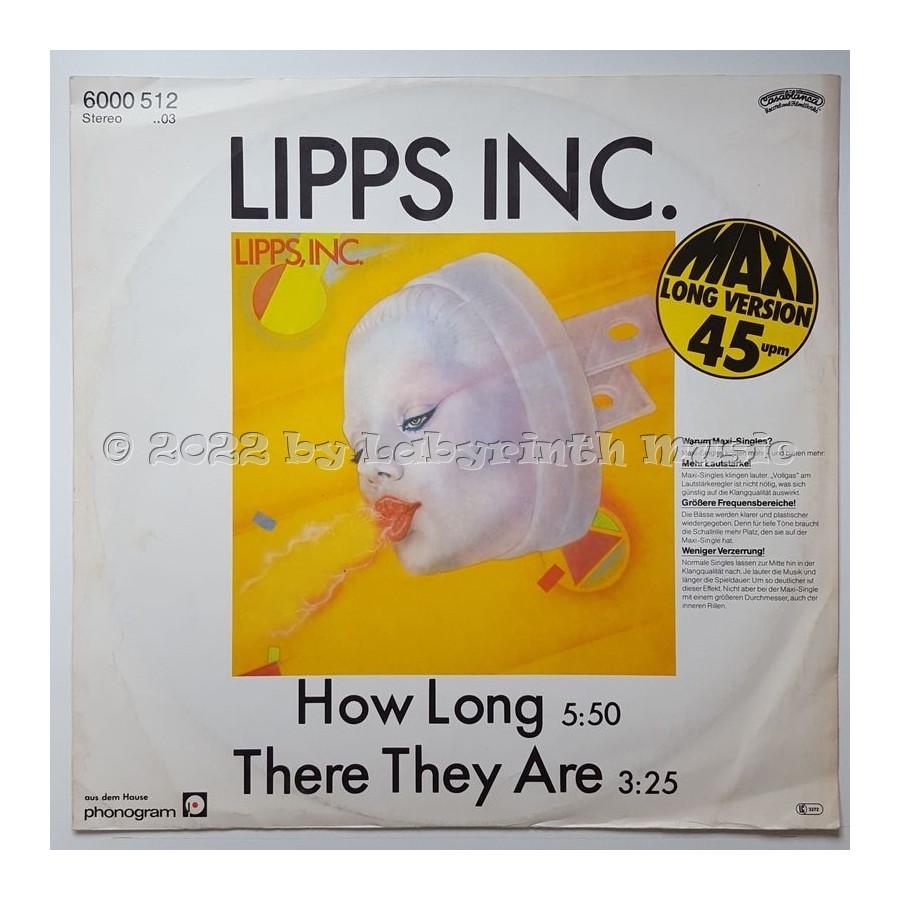 Lipps, Inc. - How Long • 12" Vinyl Maxi • EX - Labyrinth Music