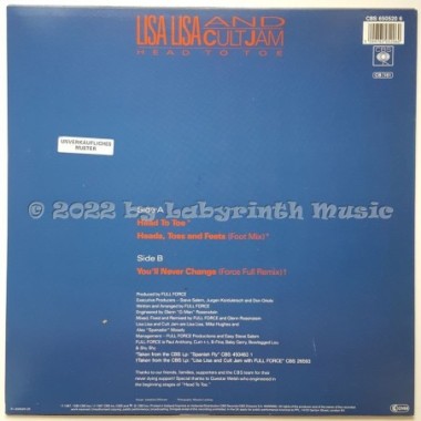 Lisa Lisa & Cult Jam - Head To Toe • 12" Vinyl Maxi • NM - Labyrinth Music