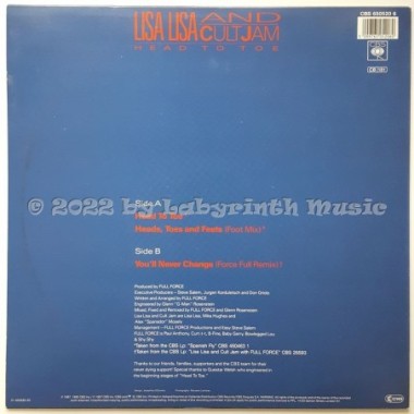Lisa Lisa & Cult Jam - Head To Toe • 12" Vinyl Maxi • MINT - Labyrinth Music