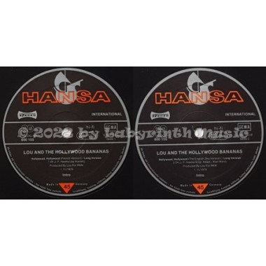 Lou & The Hollywood Bananas - Hollywood, Hollywood • 12" Vinyl Maxi - Labyrinth Music
