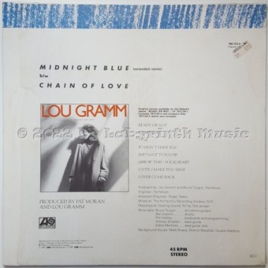 Lou Gramm - Midnight Blue • 12" Vinyl Maxi - Labyrinth Music
