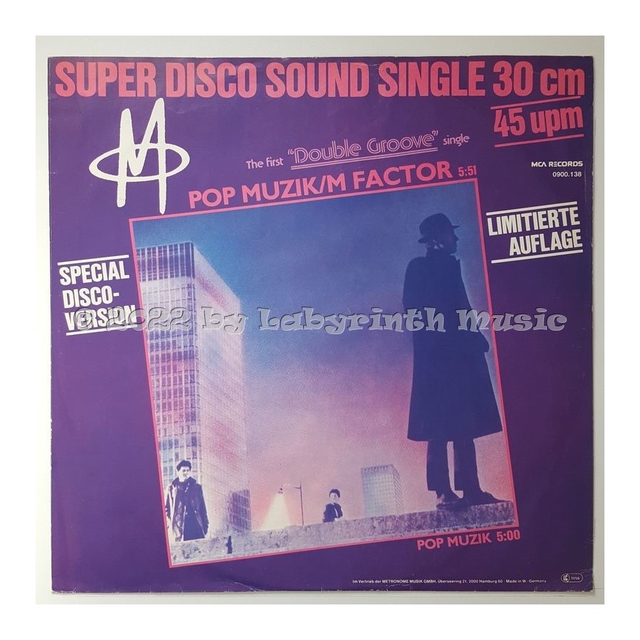 M - Pop Muzik • 12" Vinyl Maxi • EX - Labyrinth Music