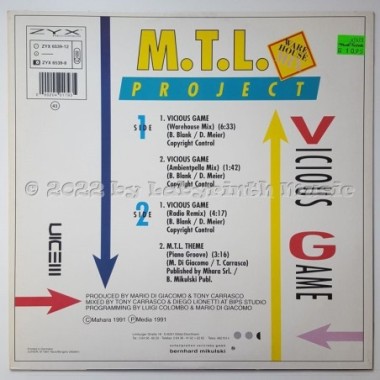 M.T.L. Project - Vicious Game • 12" Vinyl Maxi • NM - Labyrinth Music