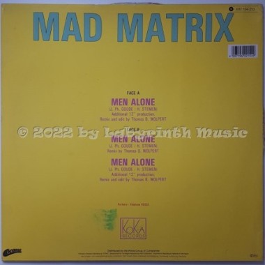 Mad Matrix - Men Alone • 12" Vinyl Maxi - Labyrinth Music