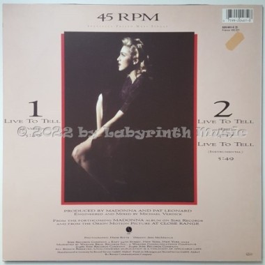 Madonna - Live To Tell • 12" Vinyl Maxi • EX - Labyrinth Music